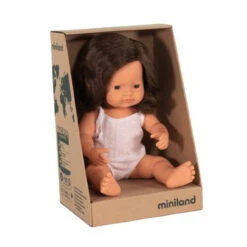 Miniland Doll 38 Cm - Caucasian Girl, Brunette
