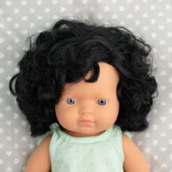 Miniland Doll 38cm - Caucasian Curly Black Hair Girl Baby Doll (Undressed) -Children Toys Shop 5005031232 3 60404.1681829863