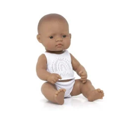 Miniland Doll 32cm - Hispanic Boy Baby Doll In Underwear