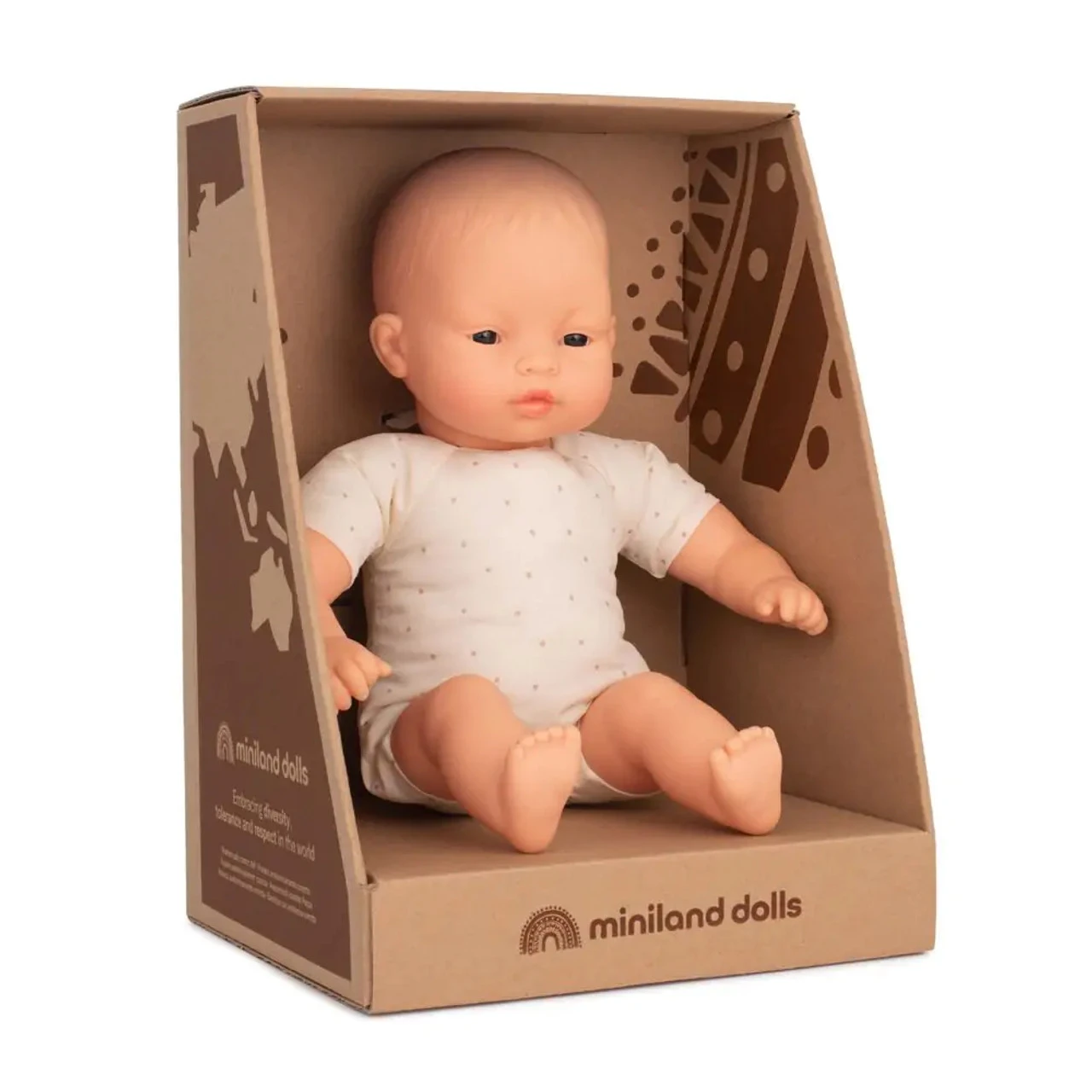 Miniland Doll 32cm - Asian Soft Body Baby Doll (Boxed) 1 Miniland Doll 32cm - Asian Soft Body Baby Doll (Boxed)
