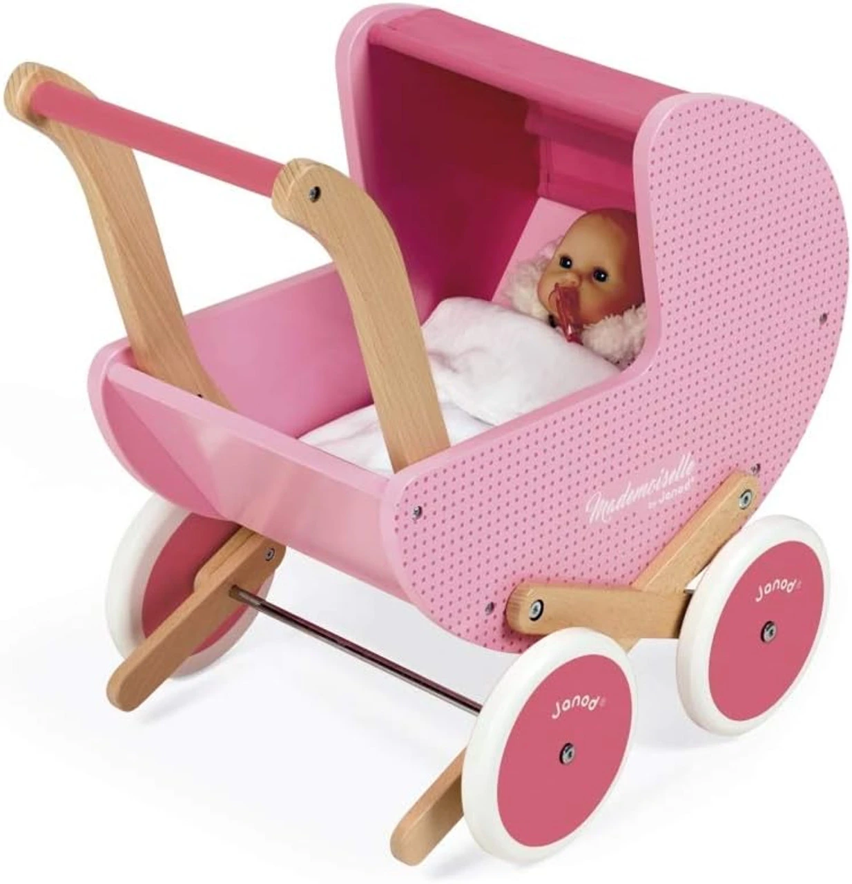 Janod - Pink Doll's Pram 2 Janod - Pink Doll's Pram - Image 2