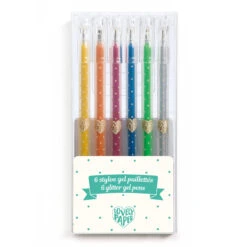 Djeco - 6 Glitter Gel Pens