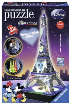 Ravensburger 216pc - Mickey & Minnie Eiffel Tower 3D Building Puzzle