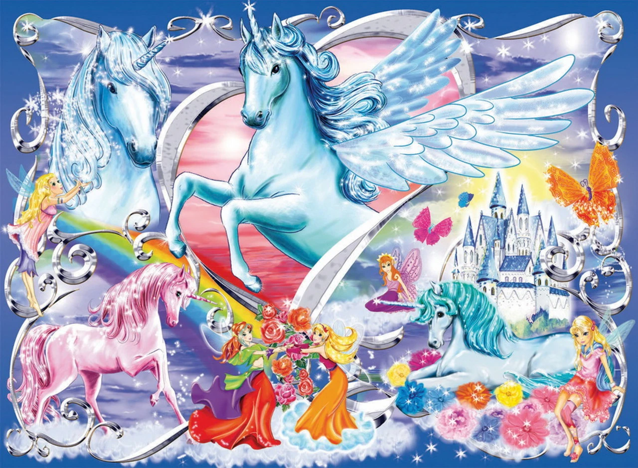 Ravensburger 100pc - Amazing Unicorns Glitter Puzzle 2 Ravensburger 100pc - Amazing Unicorns Glitter Puzzle - Image 2