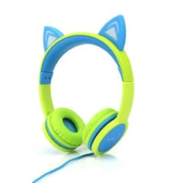 Cactus - Cat Ear Light-up Headphones Lime/Blue