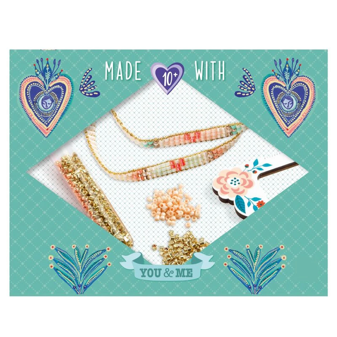 Djeco - You & Me - Miyuki & Hearts Beads Set 1 Djeco - You & Me - Miyuki & Hearts Beads Set