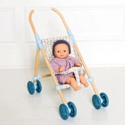Djeco - Pomea Collection - Wooden Doll Umbrella Stroller -Children Toys Shop DJ7843 84671.1678257763