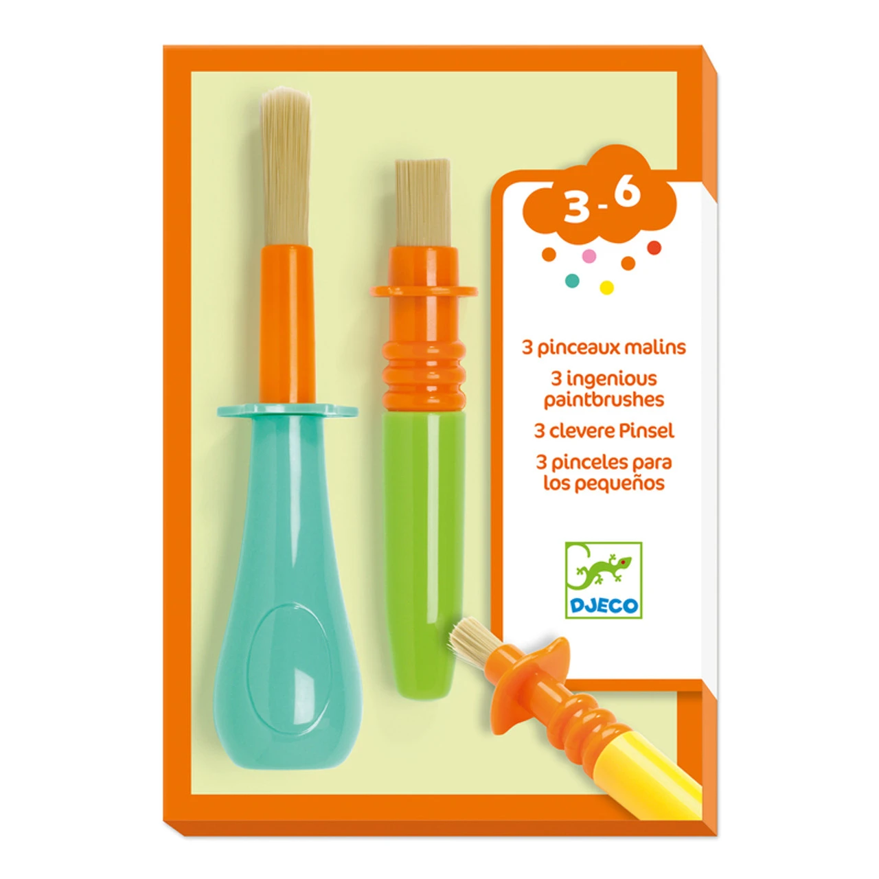 Djeco - 3 Ingenious Paintbrushes 2 Djeco - 3 Ingenious Paintbrushes - Image 2