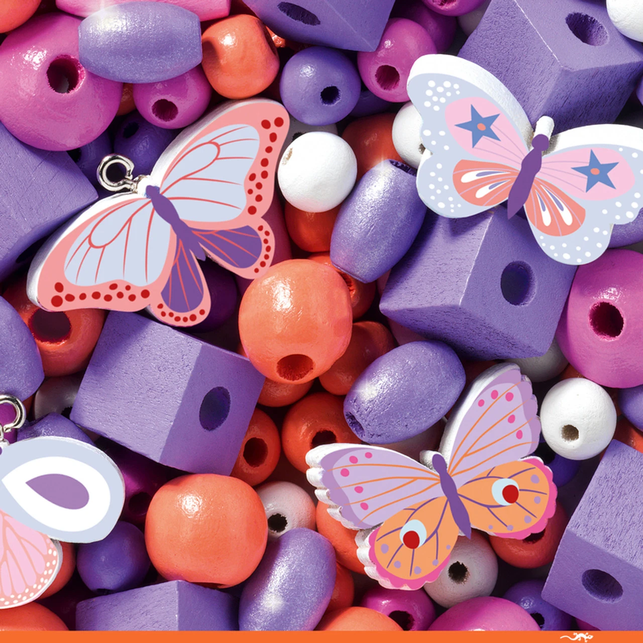 Djeco - Colourful Butterfly Wooden Beads 4 Djeco - Colourful Butterfly Wooden Beads - Image 4