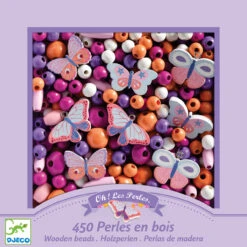 Djeco - Colourful Butterfly Wooden Beads