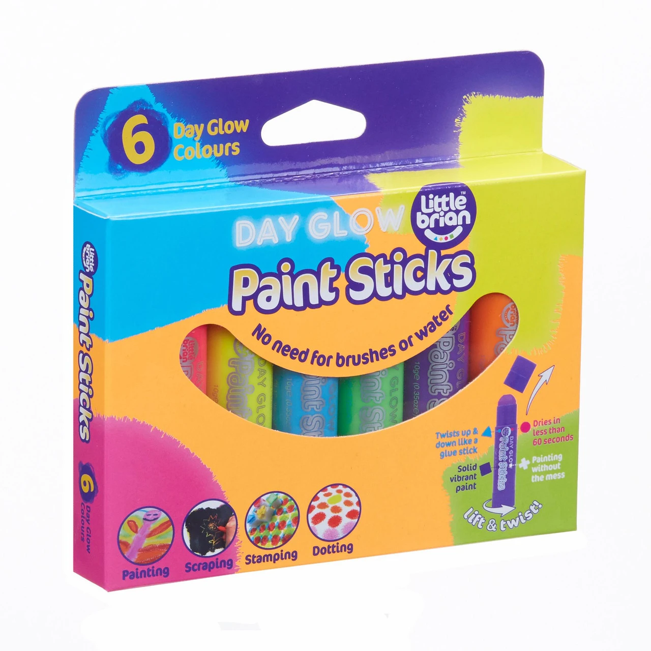 Little Brian Paint Sticks - Day Glow 6 Pk 1 Little Brian Paint Sticks - Day Glow 6 Pk