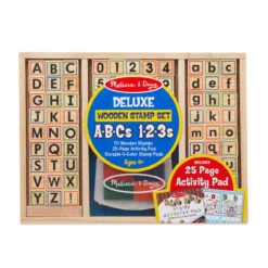 Melissa & Doug - Deluxe Wooden ABC-123 Stamp Set