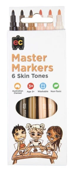 Educational Colours - Master Skin Tone Markers Packet Of 6