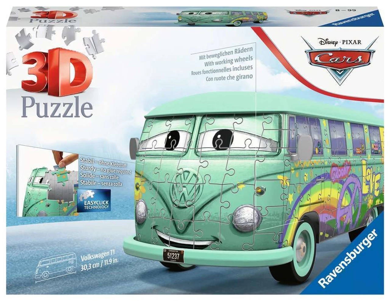 Ravensburger 3D 162pc - Disney VW T1 Pixar 3D Puzzle 2 Ravensburger 3D 162pc - Disney VW T1 Pixar 3D Puzzle - Image 2
