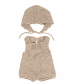 Miniland Clothing 38cm - Eco Knitted Romper & Bonnet