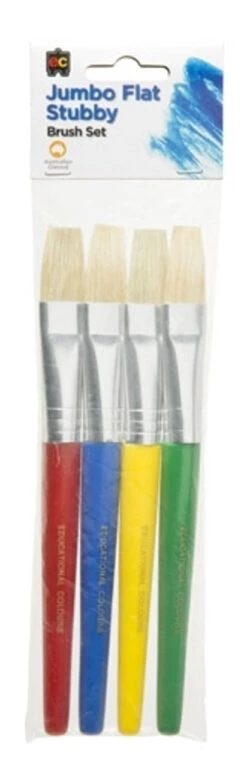 Educational Colours - Jumbo Flat Stubby Brush Set Of 4