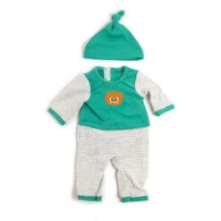 Miniland Clothing 38-42cm - Light Striped Green Pjs