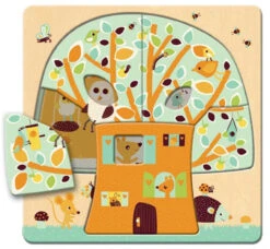 Djeco - Tree House - 3 Layer Puzzle -Children Toys Shop layer 98394.1600288457