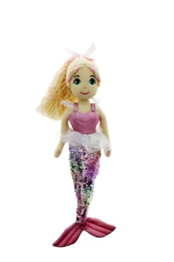 Cotton Candy - 45cm CHARLOTTE Dark Pastel Rainbow Sequin Tail