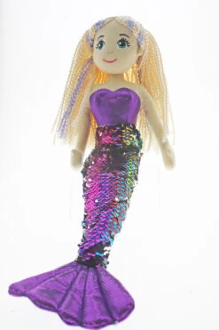 Cotton Candy - 45cm Gabriella Purple Rainbow Flip Sequined Tail Mermaid