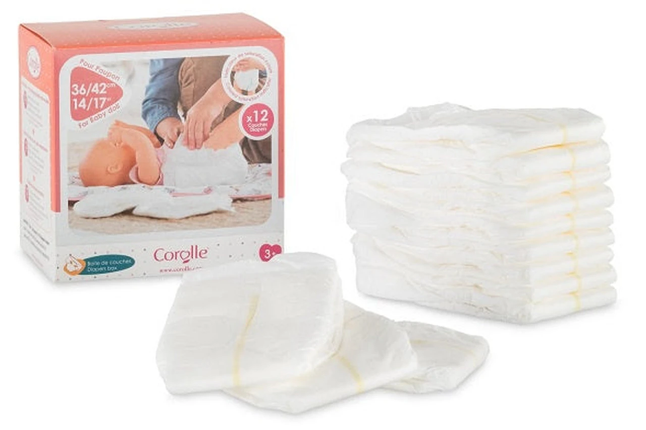 Corolle - Mon Grand Poupon - Diapers/Nappies - 12 Pack (36cm And 43cm Dolls) 1 Corolle - Mon Grand Poupon - Diapers/Nappies - 12 Pack (36cm And 43cm Dolls)